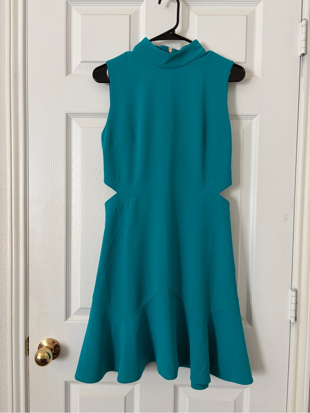 Ted Baker Teal Sleeveless Cutout Mini Dress